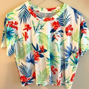 Hollister floral cropped top size small